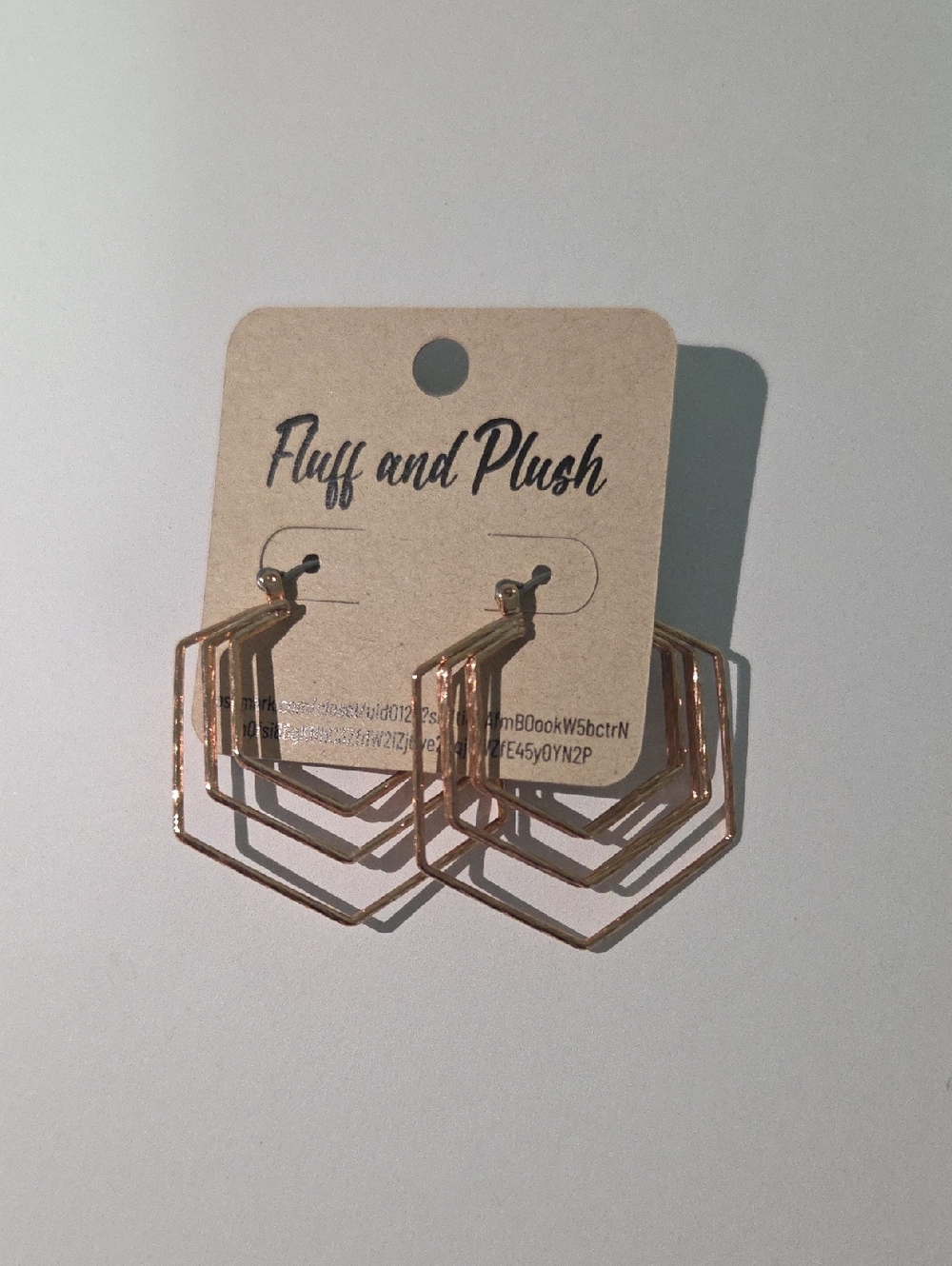 Fluff and Plush Rose Gold Geometric Hoop Earrings